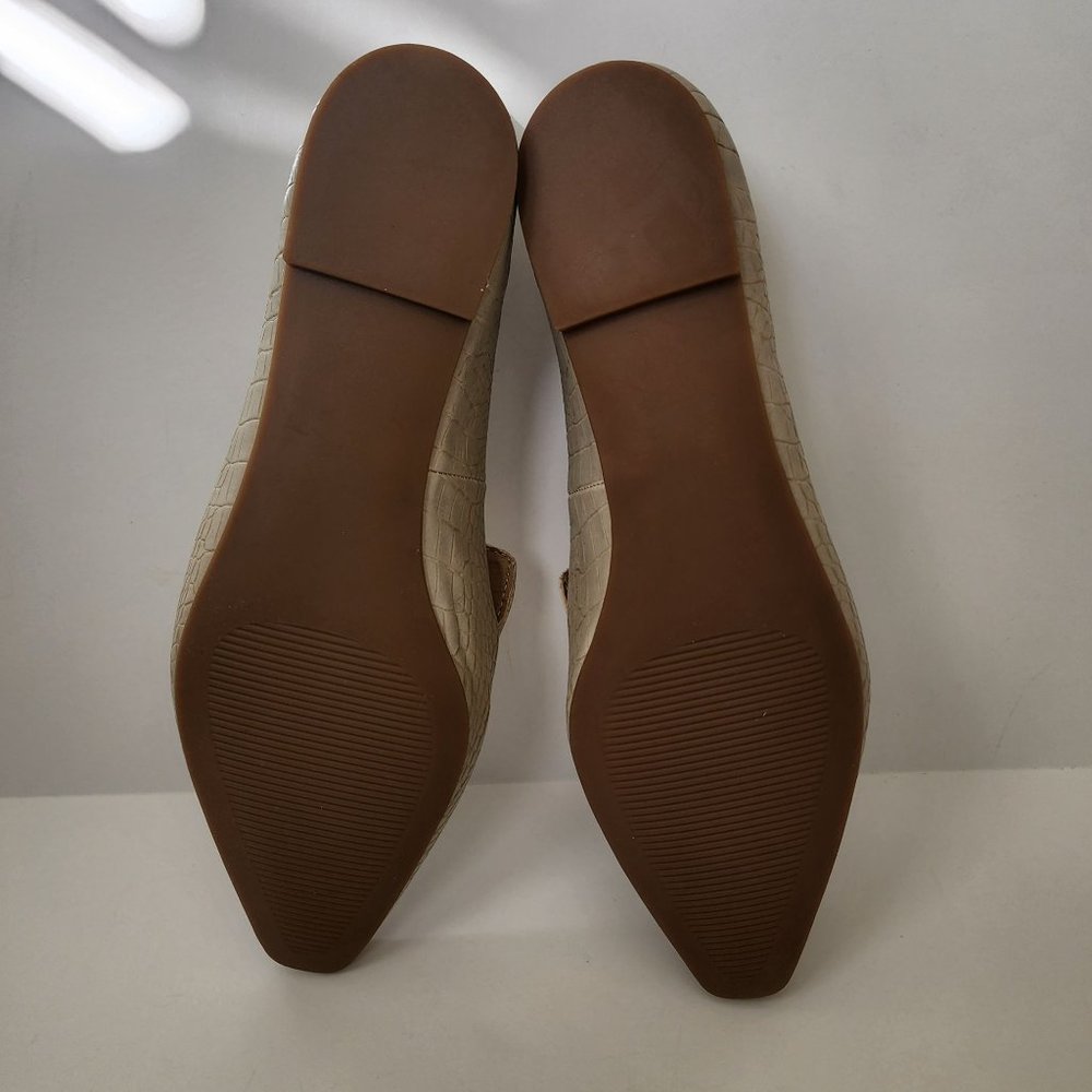Steve Madden Gemmy Beige Crocodile Embossed Loafers Size 8 - Picture 2 of 11